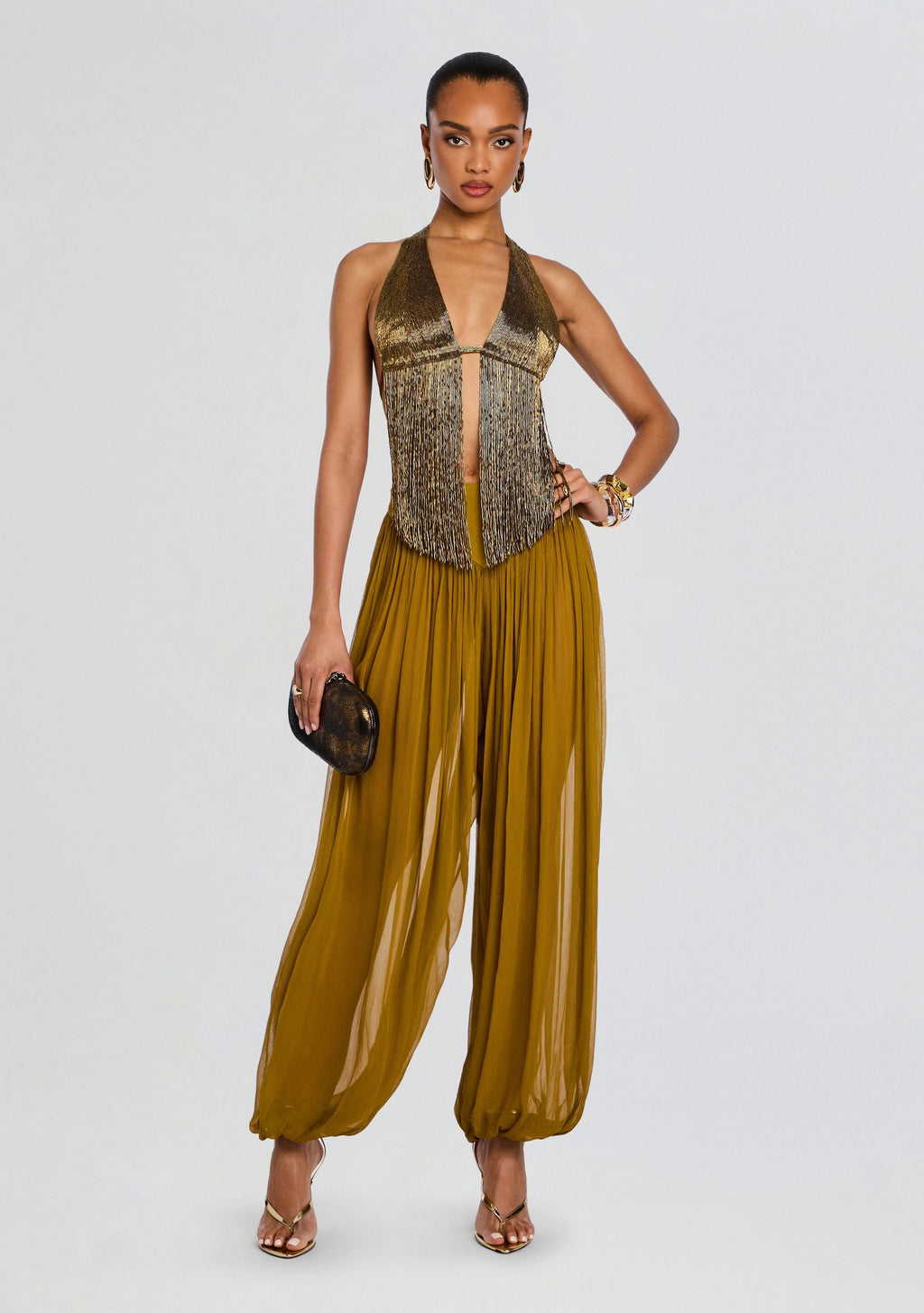 Sereya Embellished Top by retrofête in Ochre, product image 6