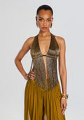 Sereya Embellished Top by retrofête in Ochre, product image 1
