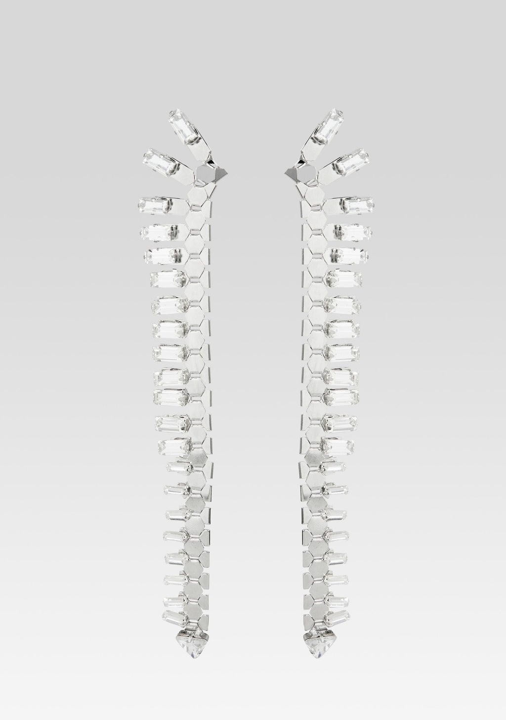 Snake Skin Crystal Earrings by Retrofête X Keren Wolf in Silver, product image 1