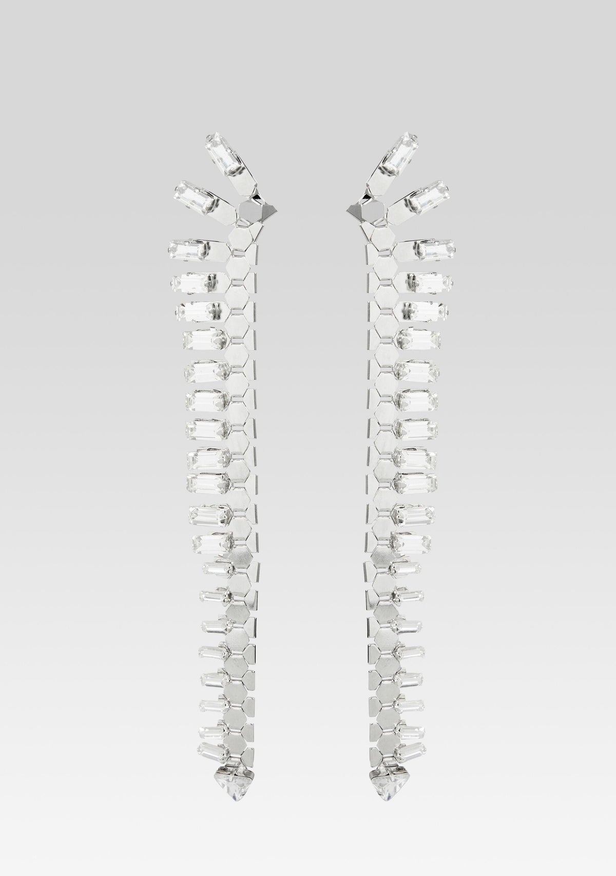 Snake Skin Crystal Earrings by Retrofête X Keren Wolf in Silver, product image 1
