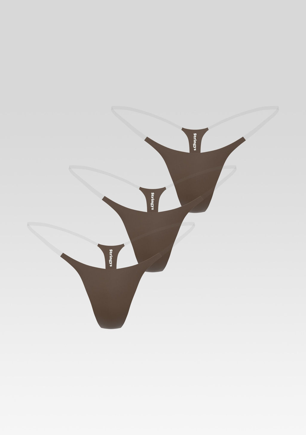 Invisible Strap 3-Pack Panty by Stringys in Rich Espresso Brown, product image 1