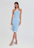 Wane Rib Knit Dress by retrofête in Metallic Glace/Wht, product image 1
