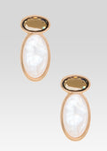 Yolanda Earring by retrofête in Ochre/Pearl, product image 1