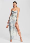 Acadia Silk Dress by retrofête in Romano Denim, product image 1