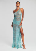 Askala Sequin Crochet Dress by retrofête in Turquoise Powder, product image 1