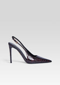 Cindy Slingback Heel by retrofête in Burgundy Croco, product image 1