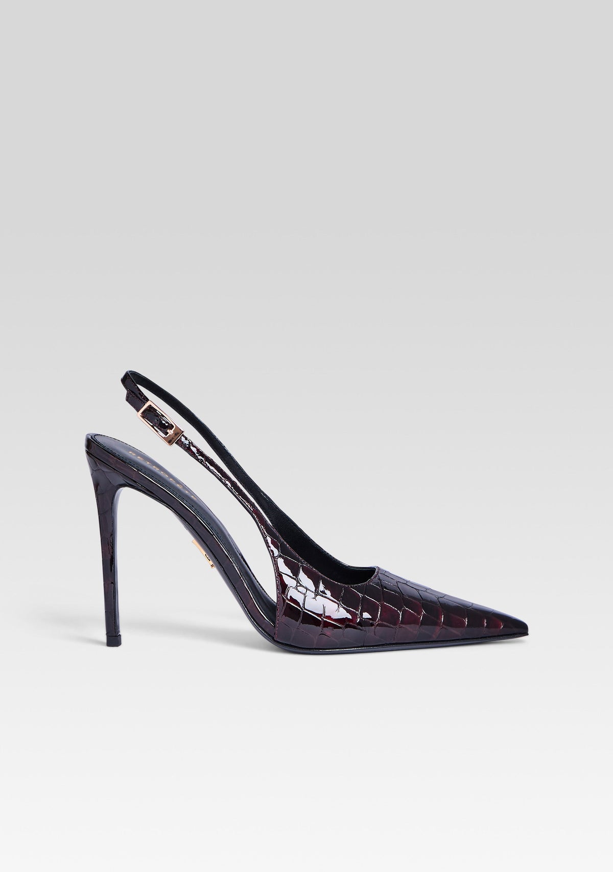 Cindy Slingback Heel by retrofête in Burgundy Croco, product image 1