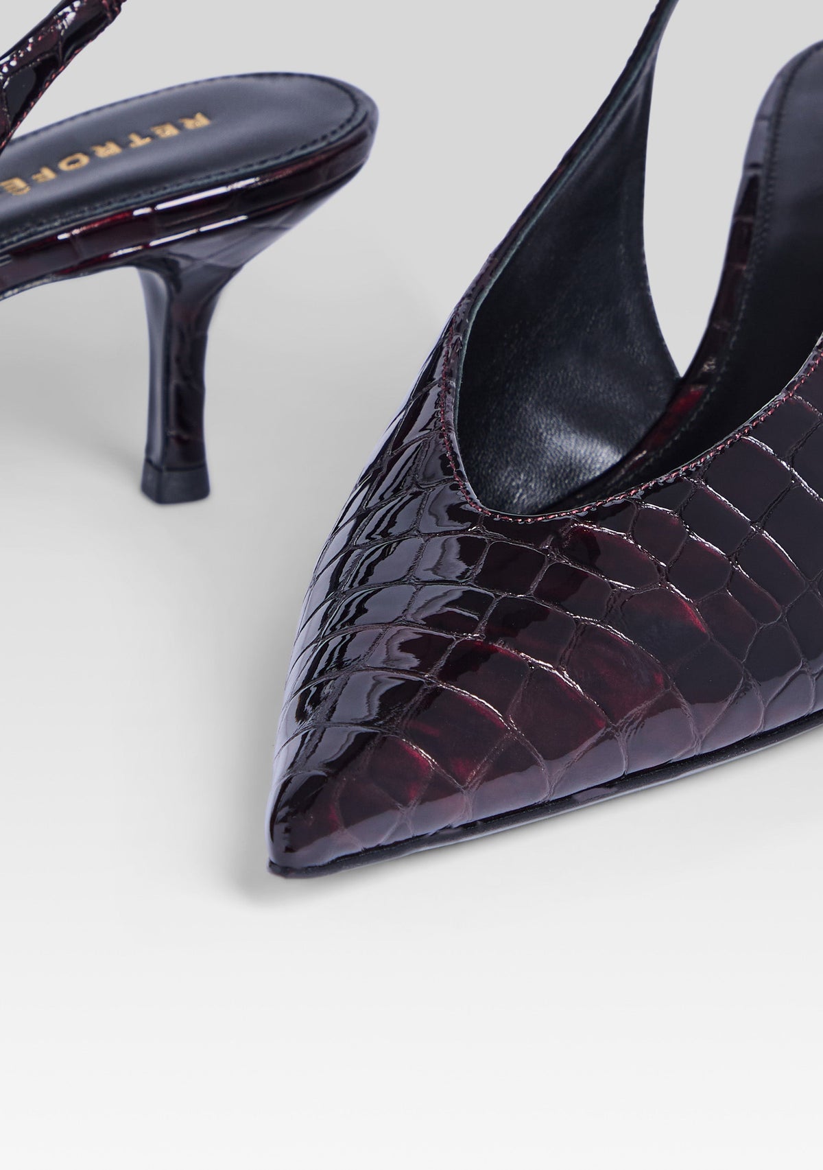 Isobel Slingback by retrofête in Burgundy Croco, product image 3