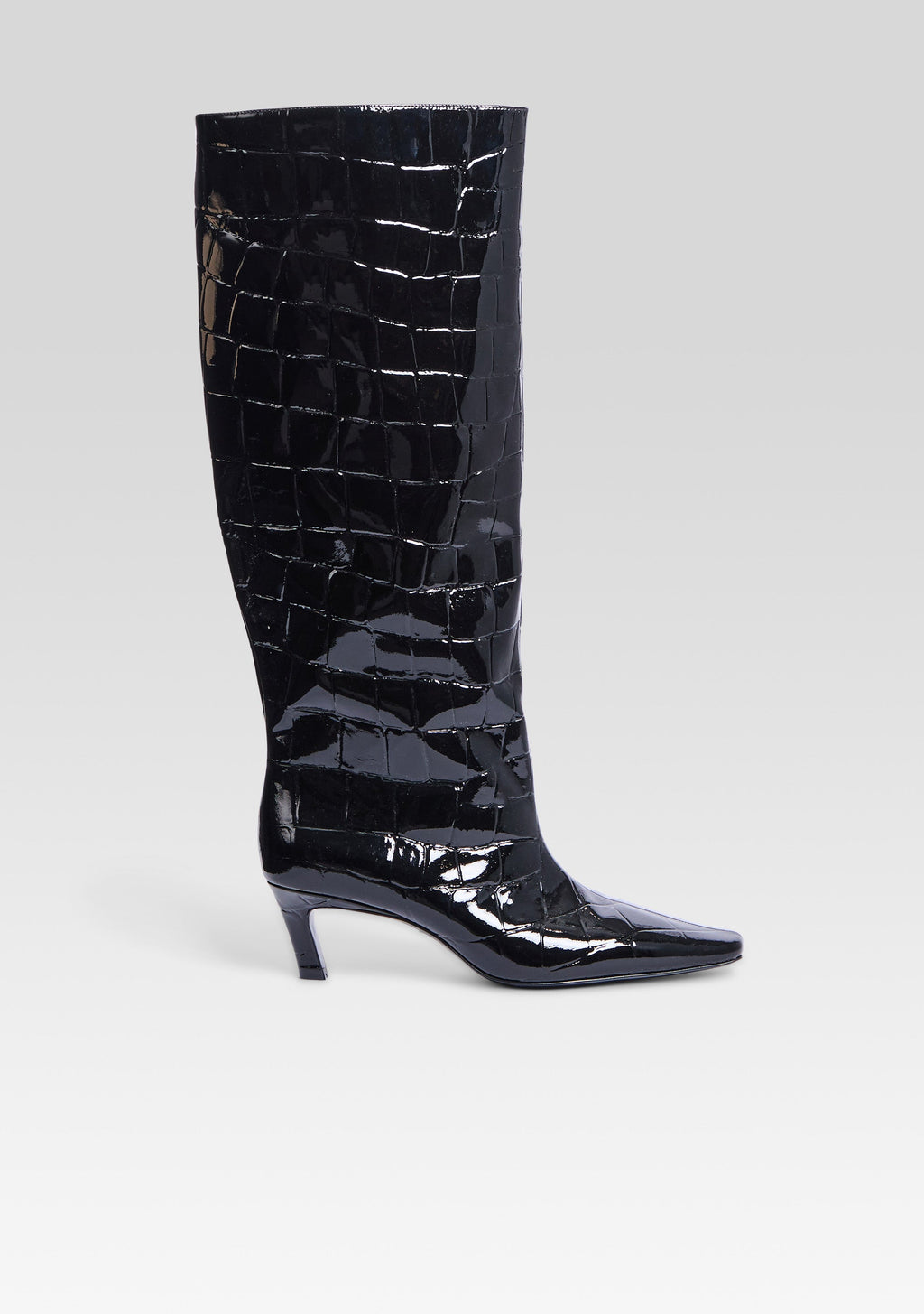 Taliah Leather Boot by retrofête in Black Croco, product image 1