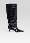 Taliah Leather Boot by retrofête in Black Croco, product image 1