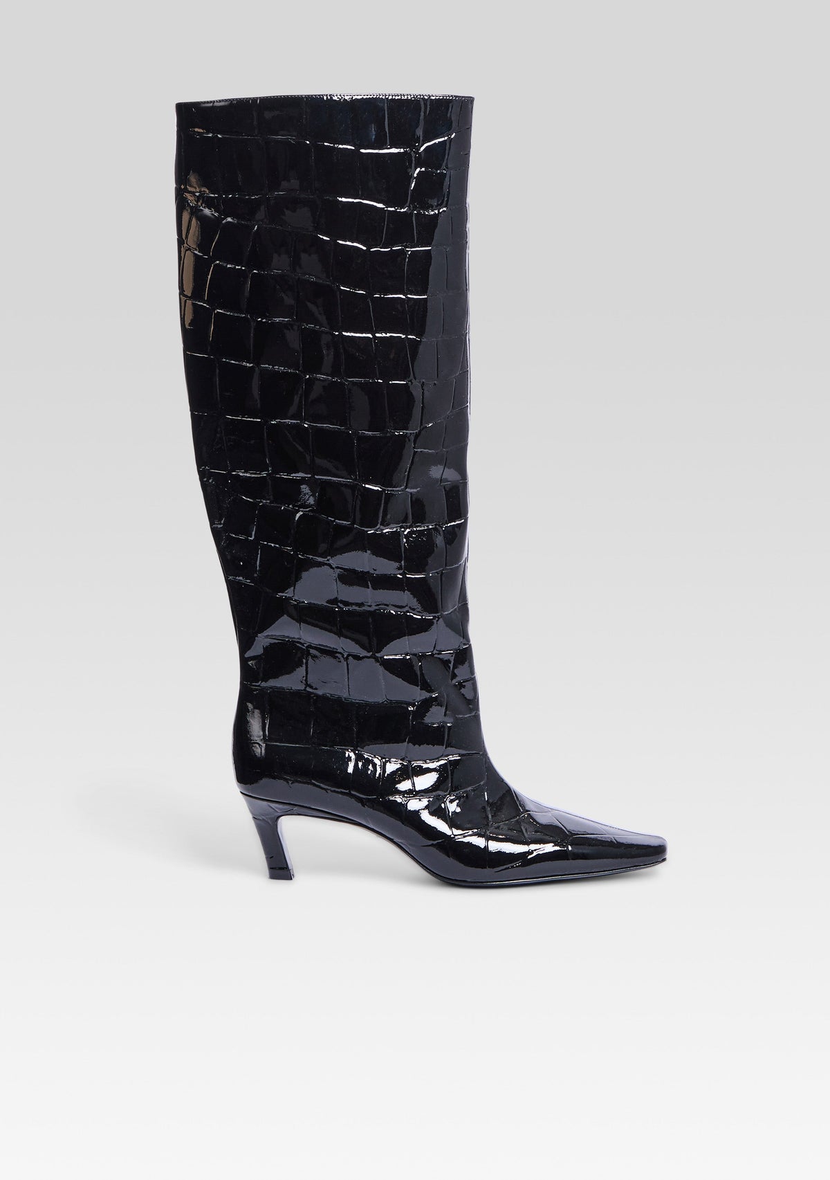 Taliah Leather Boot by retrofête in Black Croco, product image 1
