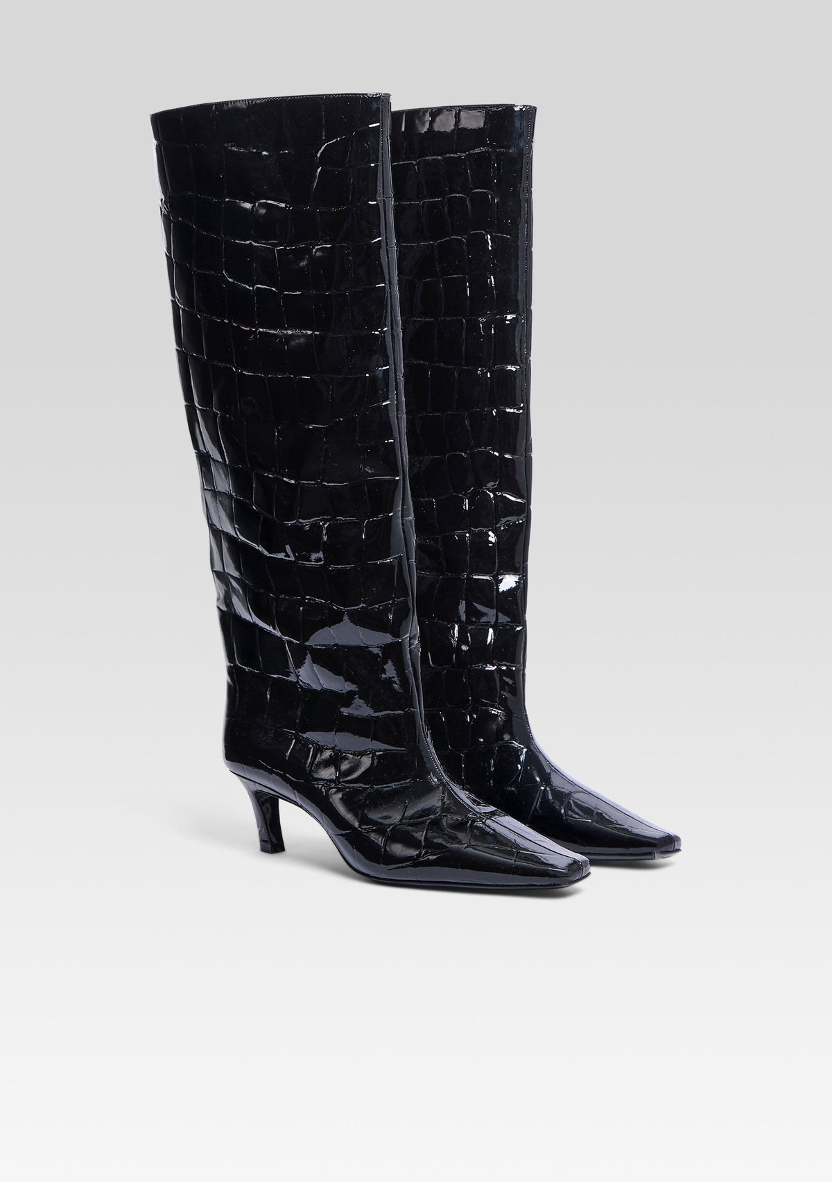 Taliah Leather Boot by retrofête in Black Croco, product image 4