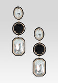Camille Gemstone Drop Earrings by retrofête in Black, product image 1