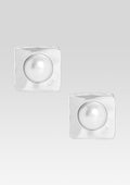 Nikki Pearl Earrings by retrofête in Silver with Pearl, product image 1
