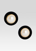 Sari Pearl Earring by retrofête in Black, product image 1