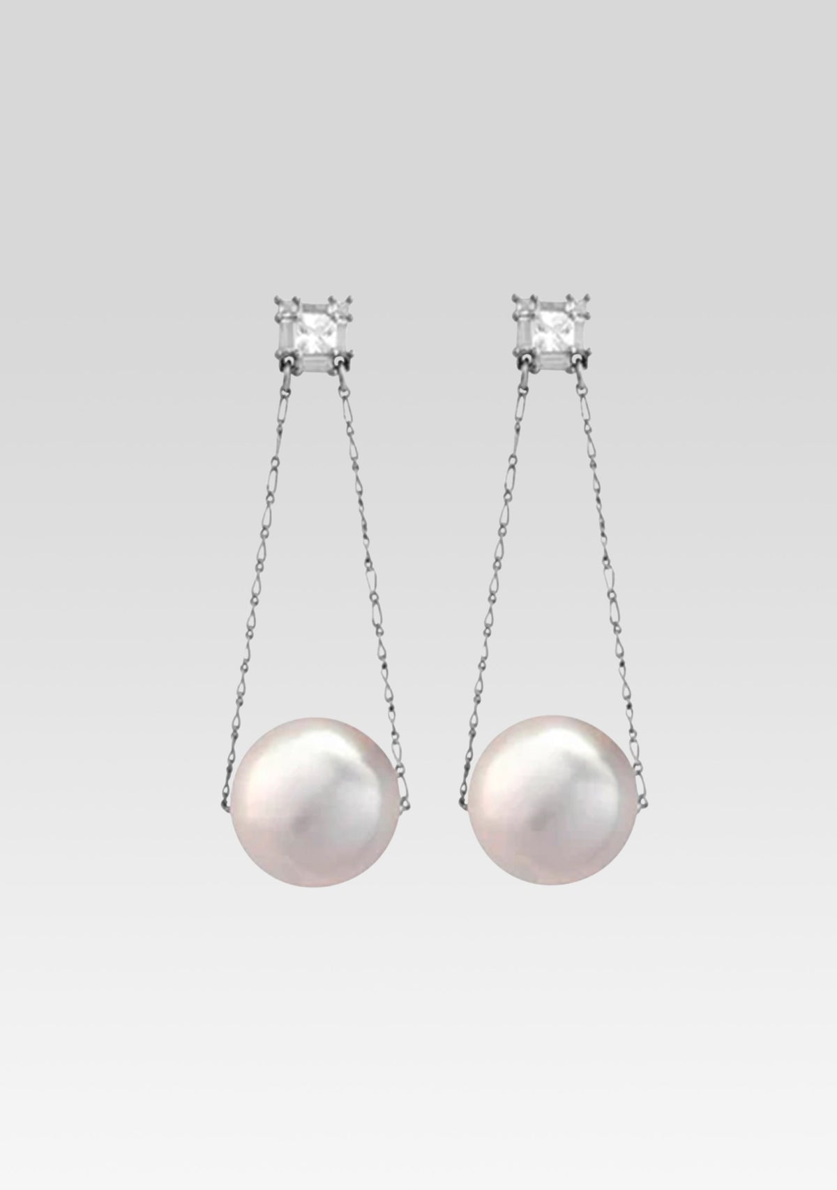 Jules Pearl Earrings by Keren Wolf in Silver, product image 1
