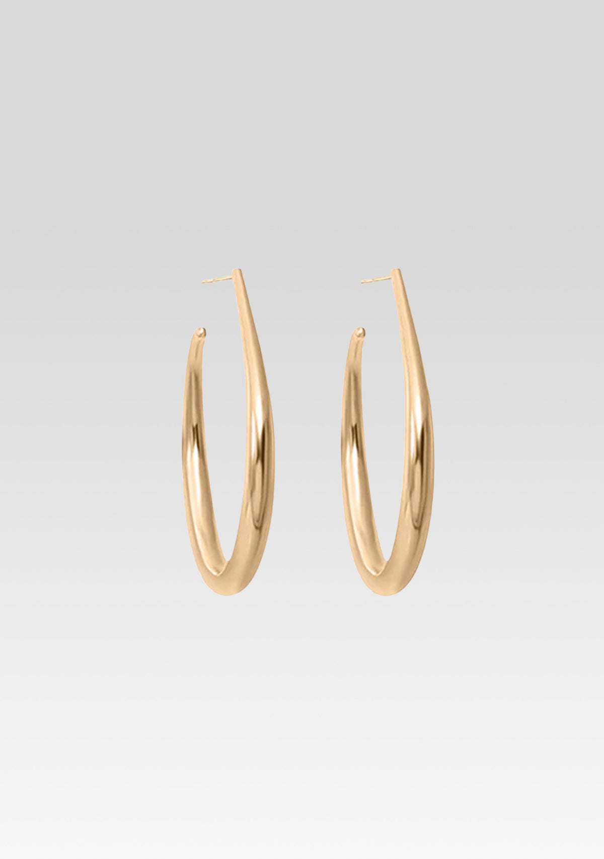 Large Moon Hoop Earrings by Keren Wolf in Gold, product image 1