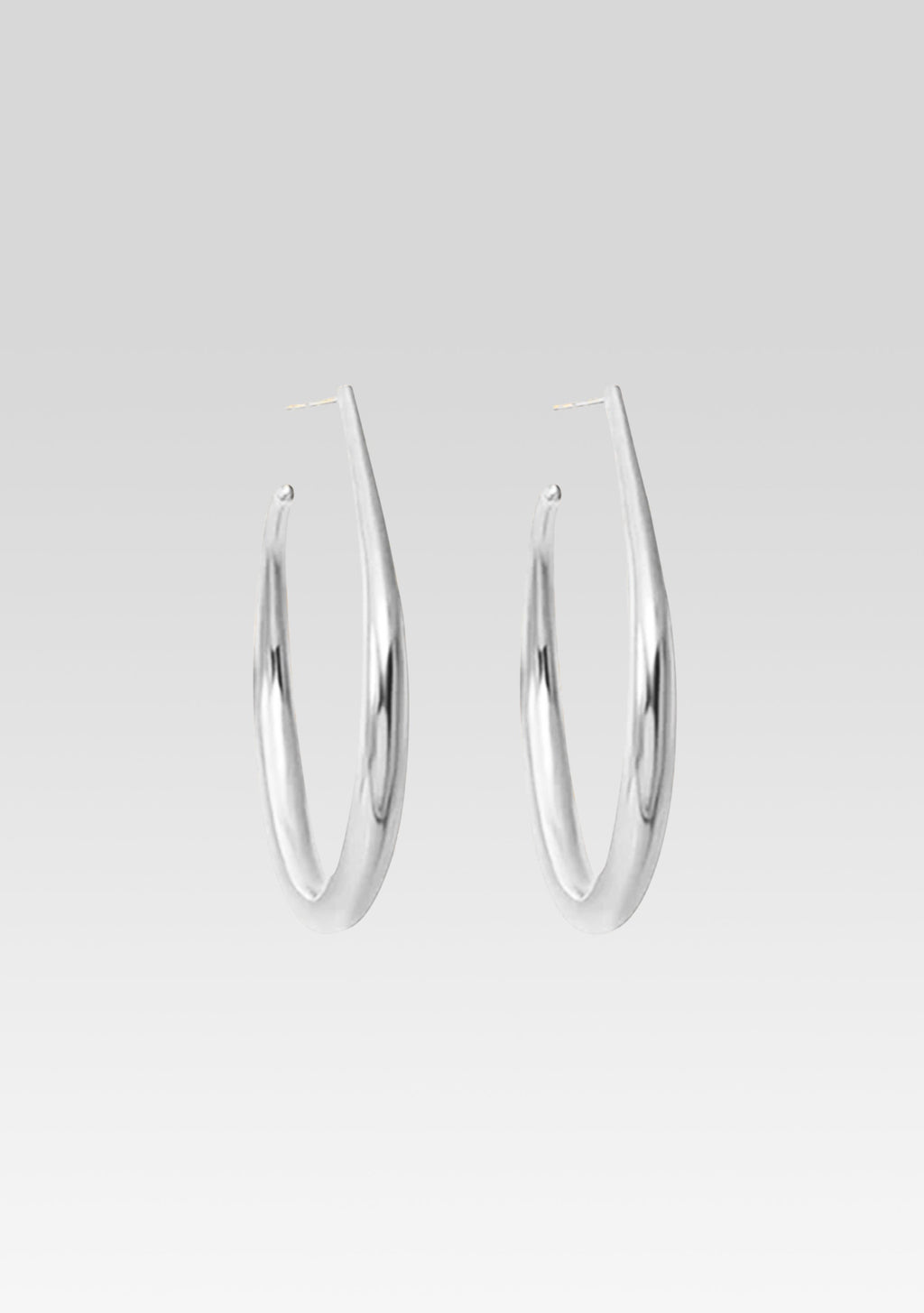 Large Moon Hoop Earrings by Keren Wolf in Silver, product image 1
