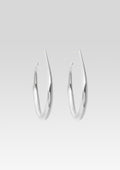 Large Moon Hoop Earrings by Keren Wolf in Silver, product image 1