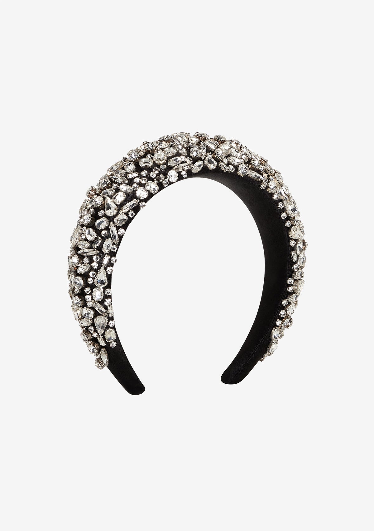 Marnie Chunky Crystal Headband by retrofête in Clear Black, product image 1