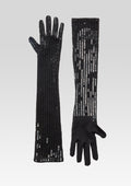 Plaza Sequin Knit Gloves by retrofête in Black, product image 1