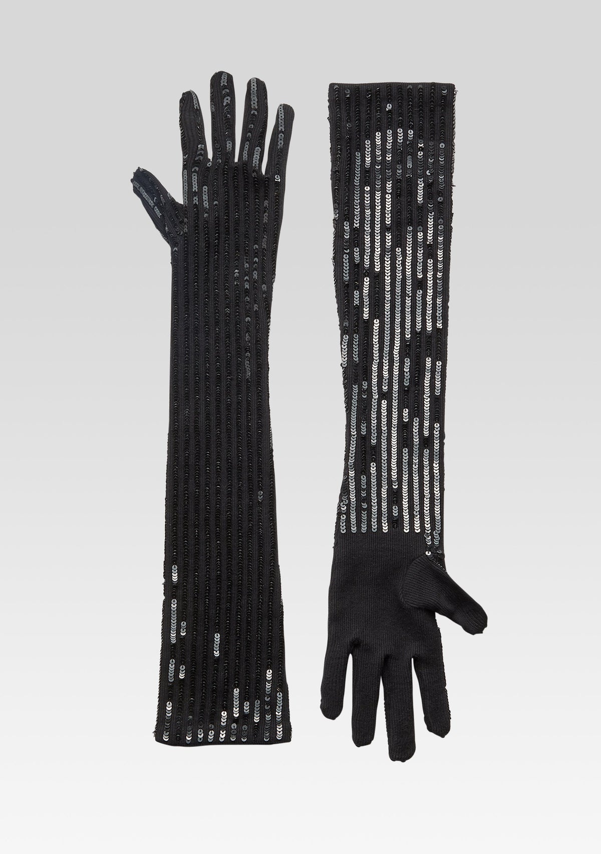 Plaza Sequin Knit Gloves by retrofête in Black, product image 1