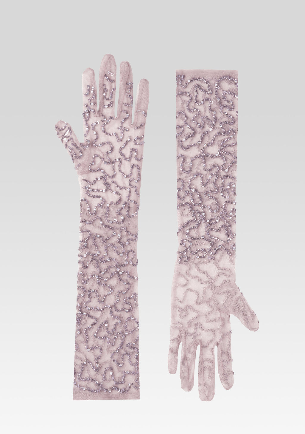 Poppy Sequin Gloves by retrofête in Mink Grey, product image 1