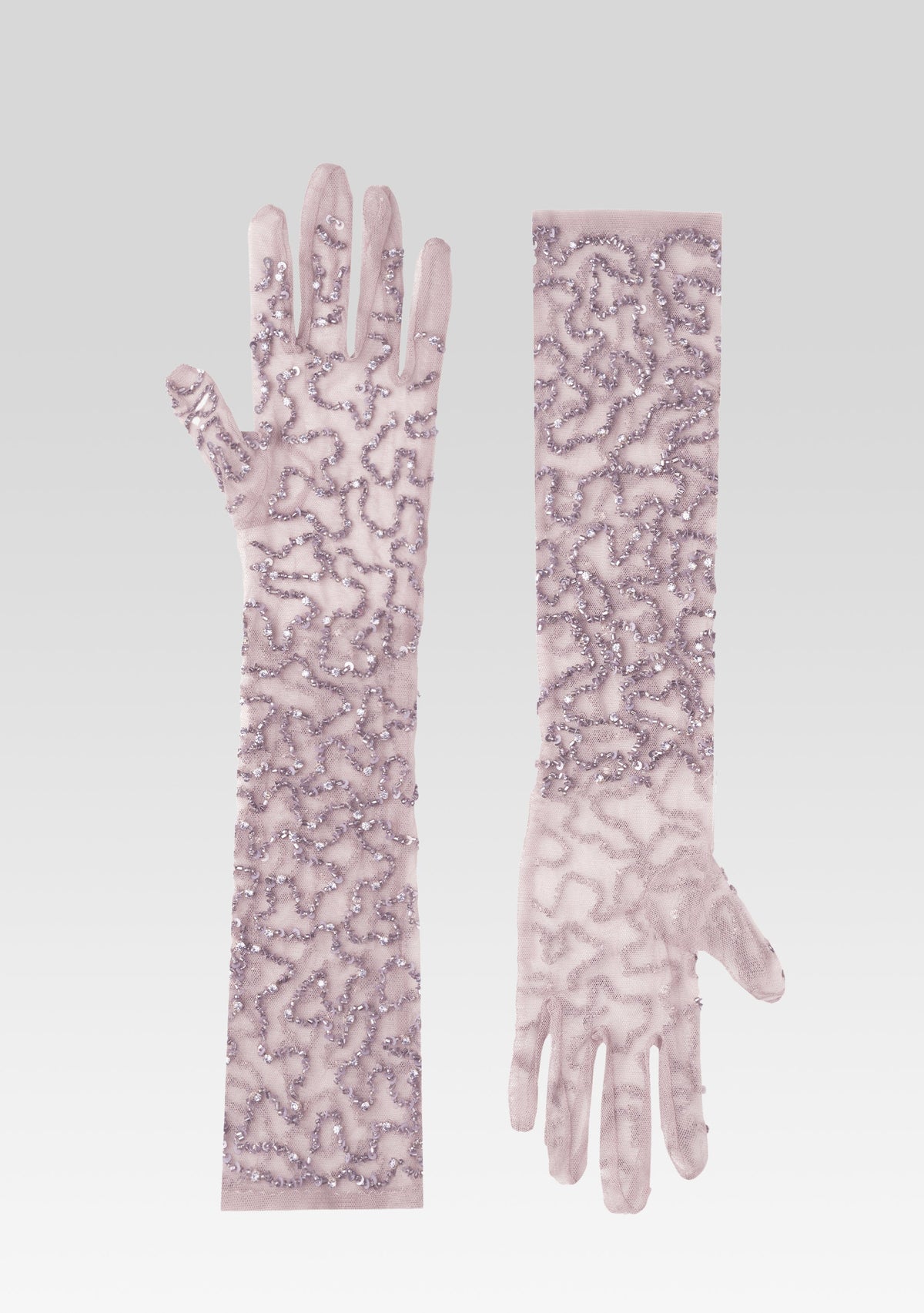 Poppy Sequin Gloves by retrofête in Mink Grey, product image 1