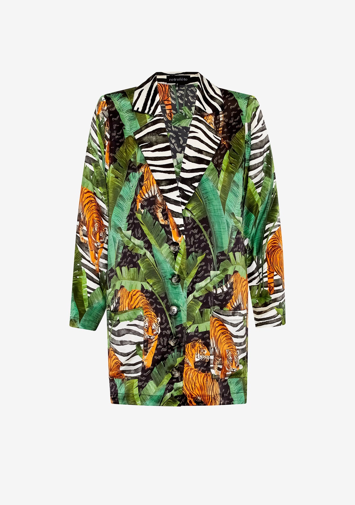 Blake Silk Blazer by retrofête in Mixed Safari, product image 6