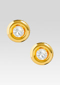 Round Earrings with Crystals by Retrofête X Keren Wolf in Gold, product image 1