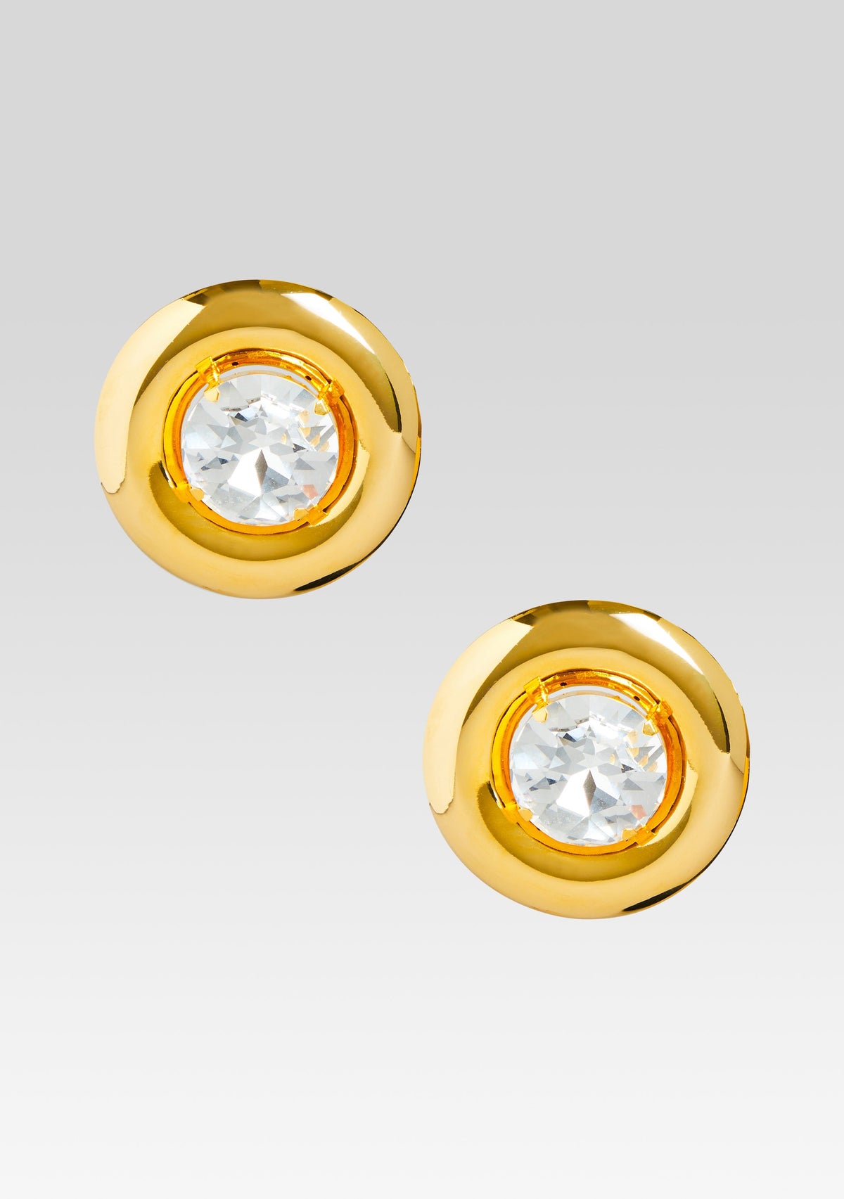 Round Earrings with Crystals by Retrofête X Keren Wolf in Gold, product image 1