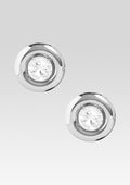 Round Earrings with Crystals by Retrofête X Keren Wolf in Silver, product image 1