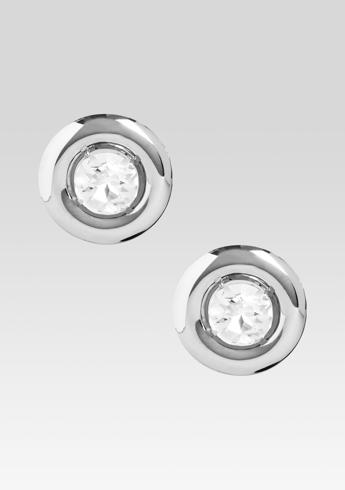 Round Earrings with Crystals by Retrofête X Keren Wolf in Silver, product image 1