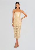 Rowena Sequin Lace Dress by retrofête in Yuzu, product image 1