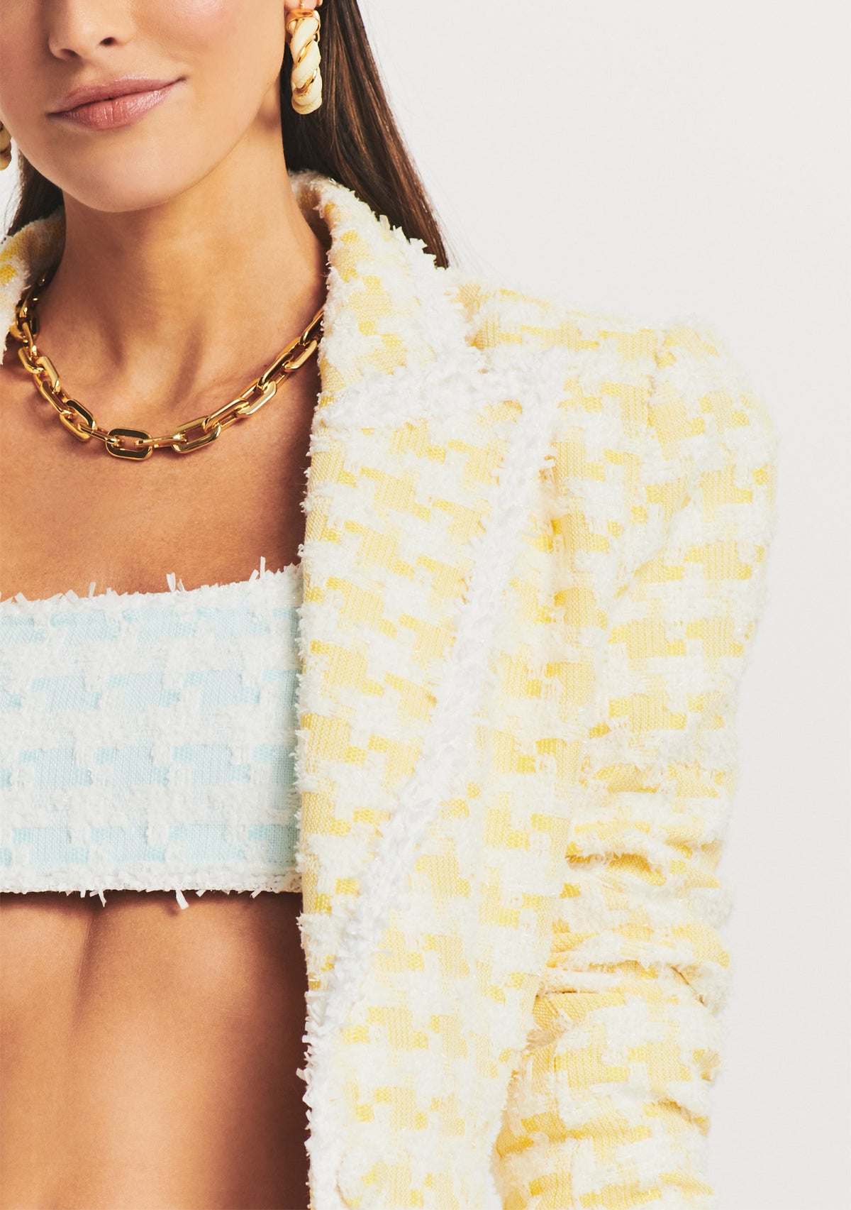 Dillion Blazer by retrofête in Yellow/White, product image 2