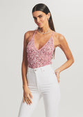 Molly Sequin Crochet Top by retrofête in Light Pink, product image 1