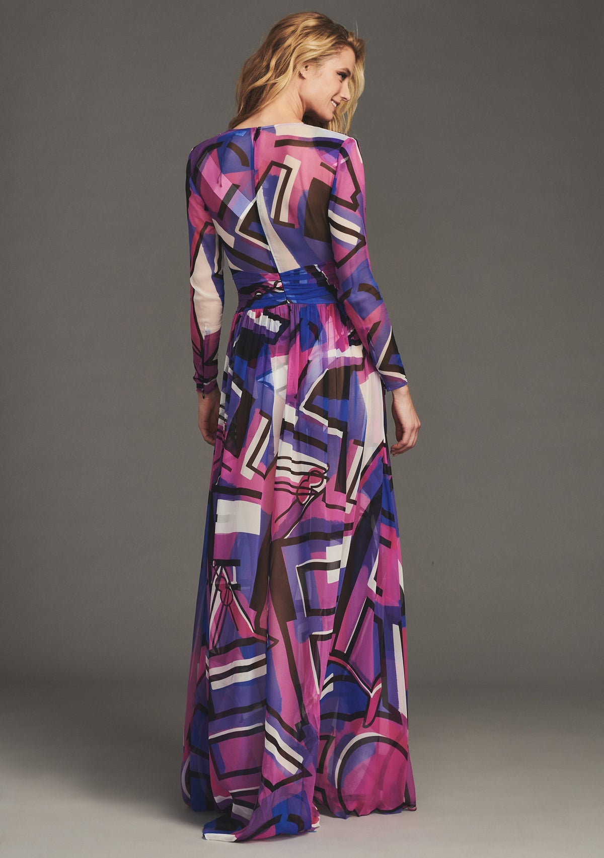 Angela Silk Chiffon Dress by retrofête in Graffiti, product image 5