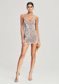 Elliana Sequin Crochet Dress by retrofête in Multi Rainbow, product image 1