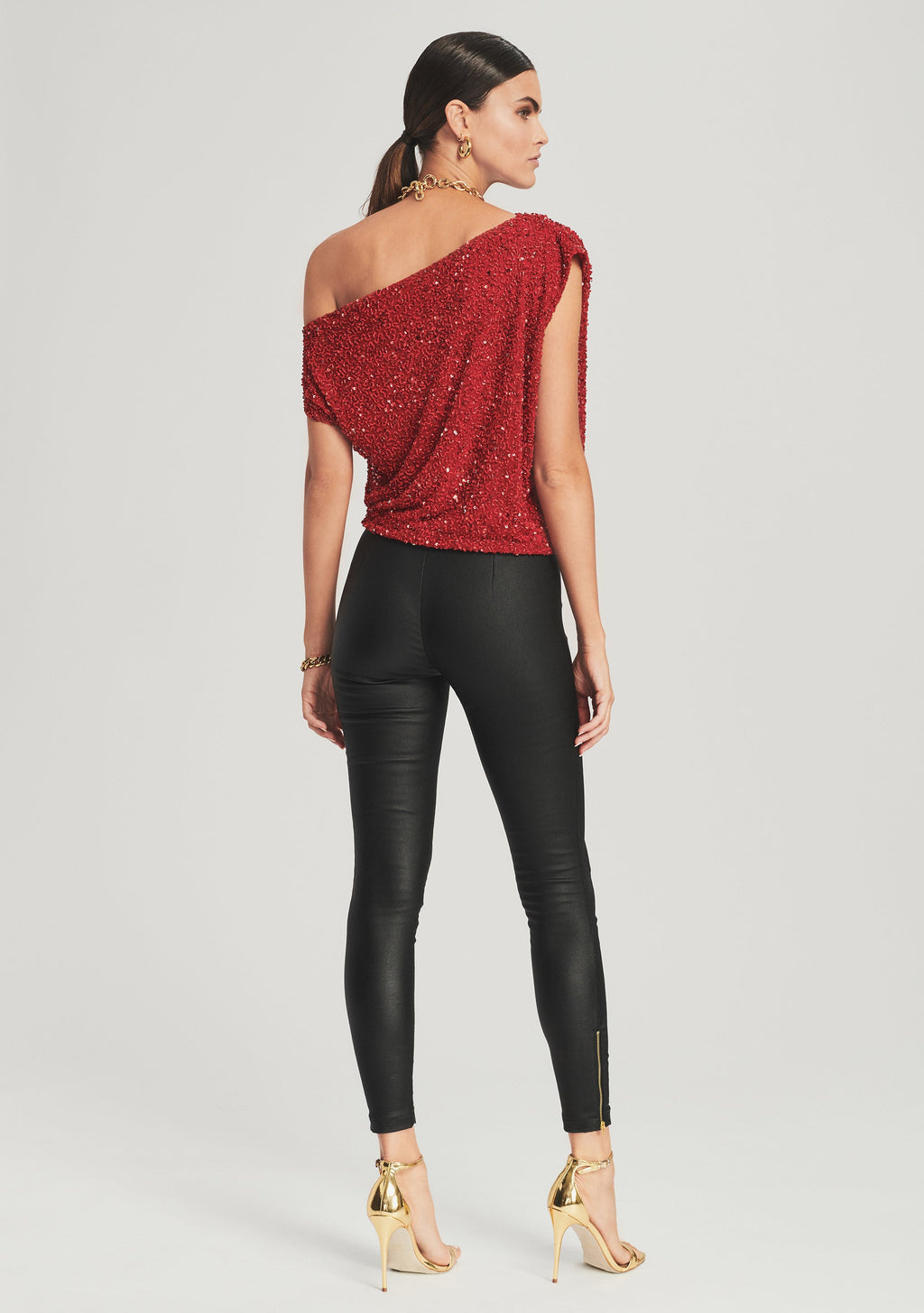 Myles Sequin Top by retrofête in Red, product image 3