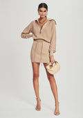 Carly Dress by SEROYA in Tan, product image 1