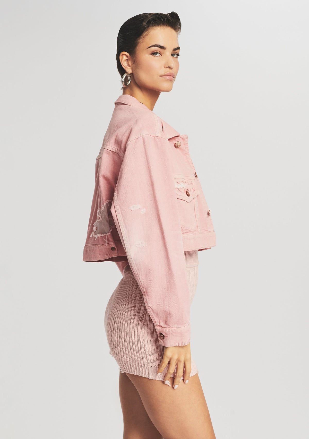 Ryan Cropped Jacket by SEROYA in Vintage Blush, product image 3