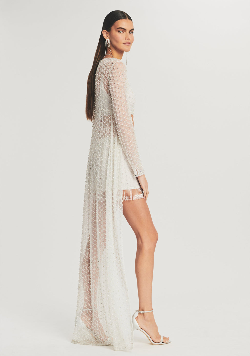 Marcel Beaded Duster by retrofête in White, product image 3