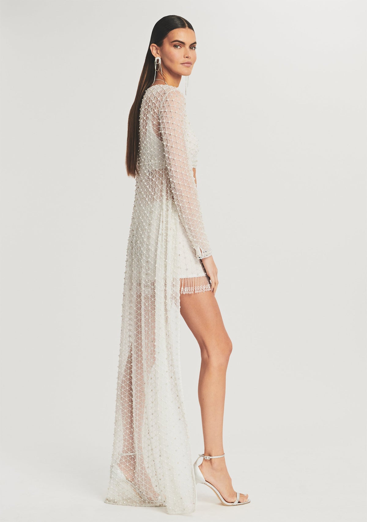 Marcel Beaded Duster by retrofête in White, product image 3