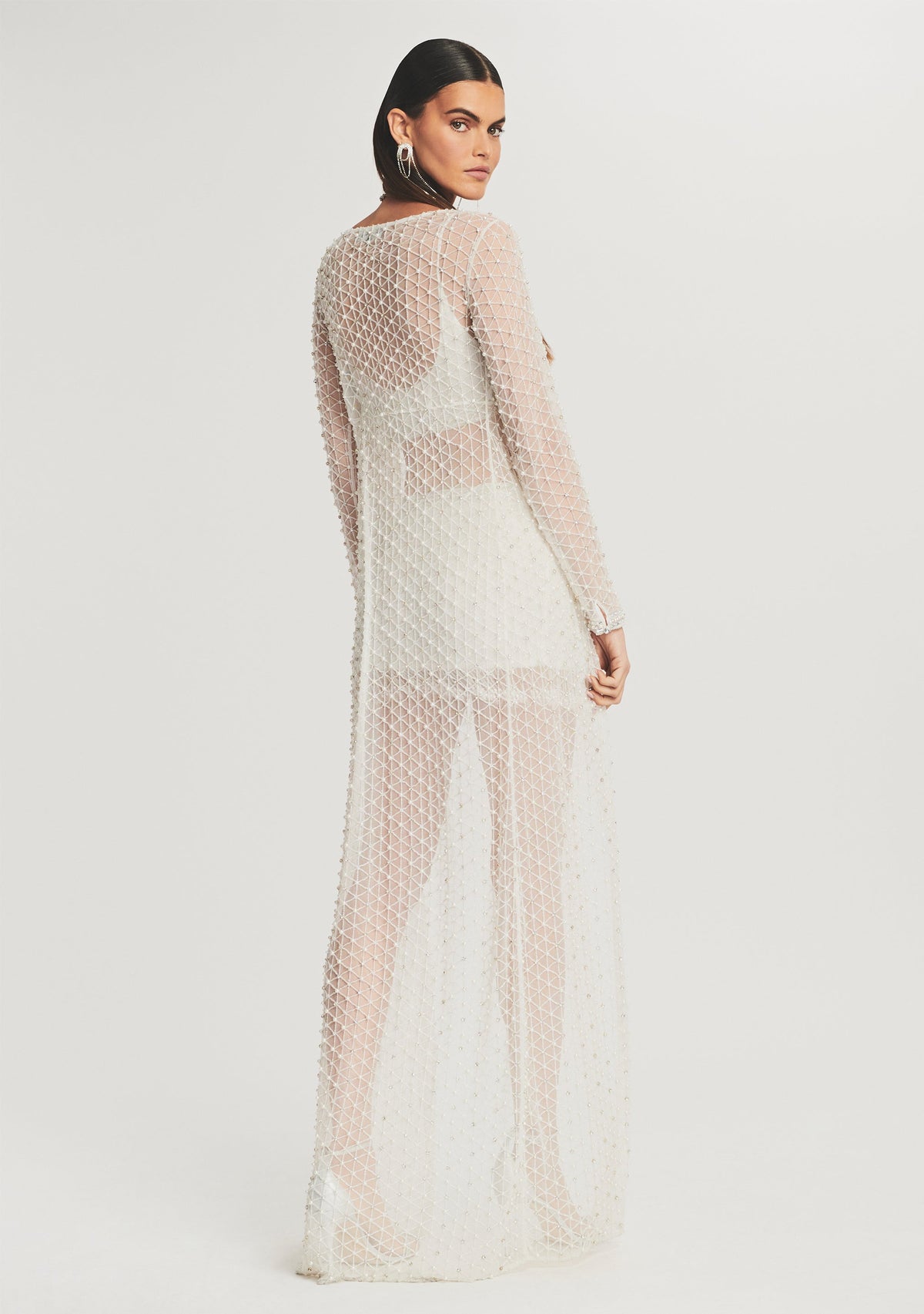 Marcel Beaded Duster by retrofête in White, product image 4
