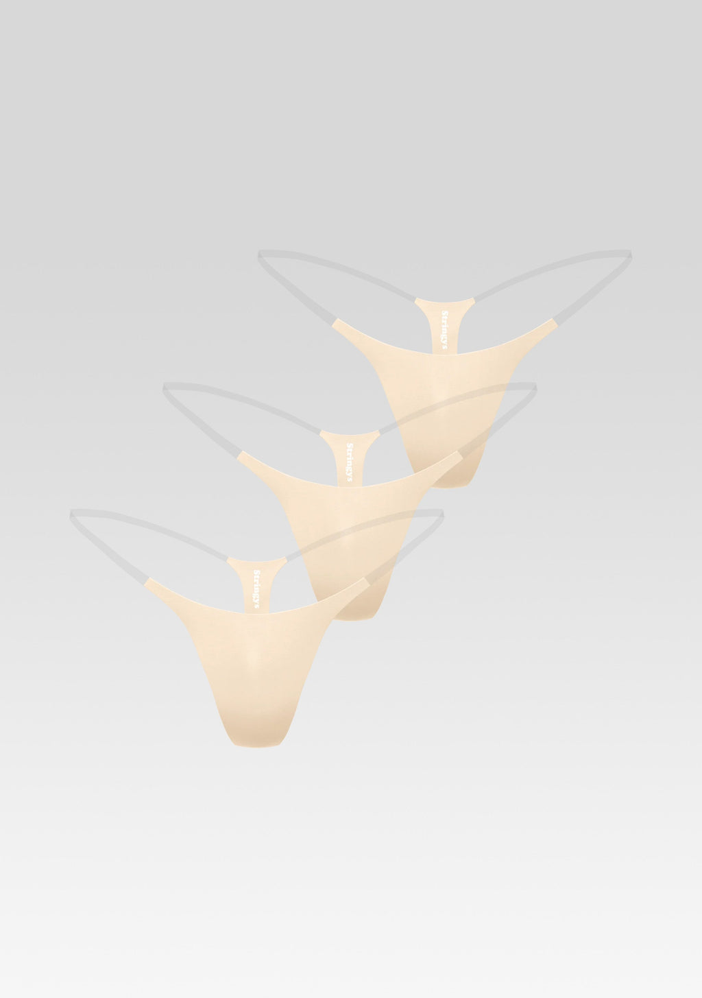 Invisible Strap 3-Pack Panty by Stringys in Buttercream Beige, product image 1