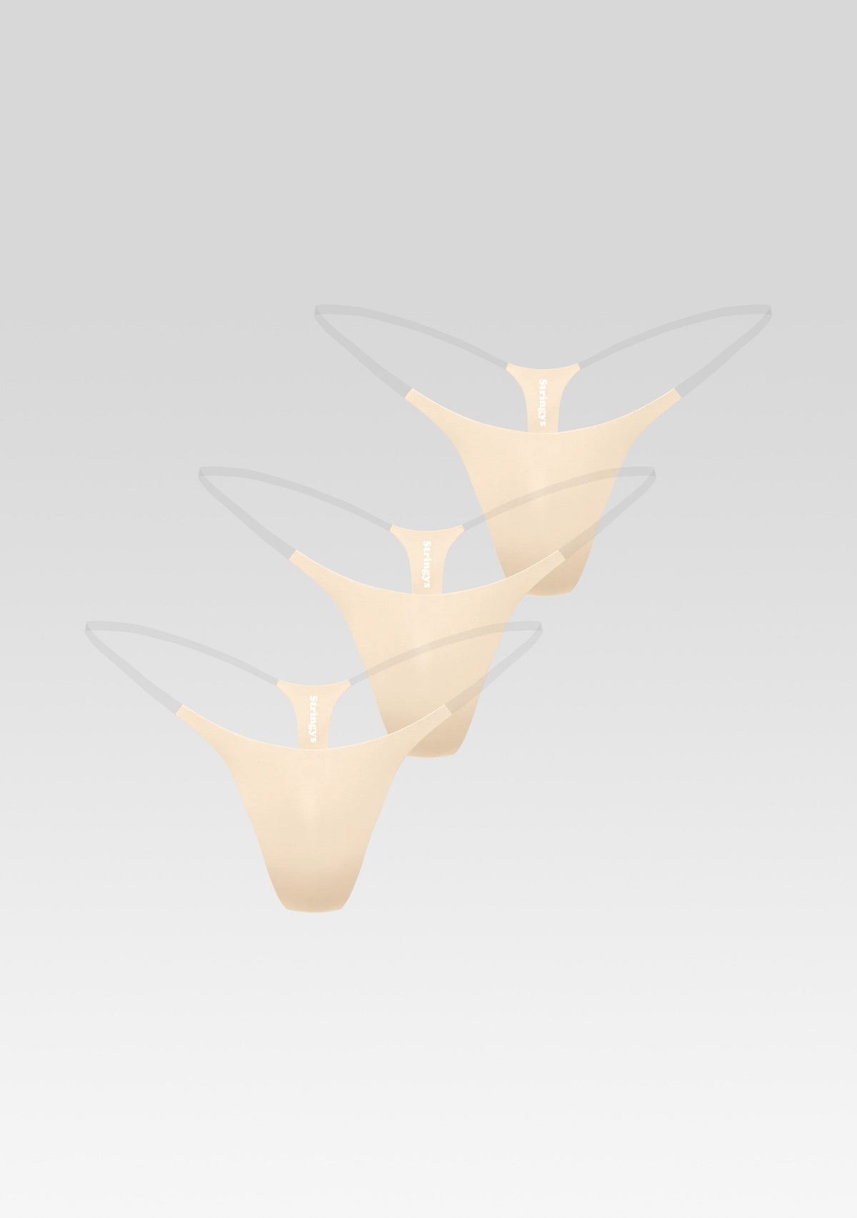 Invisible Strap 3-Pack Panty by Stringys in Buttercream Beige, product image 1