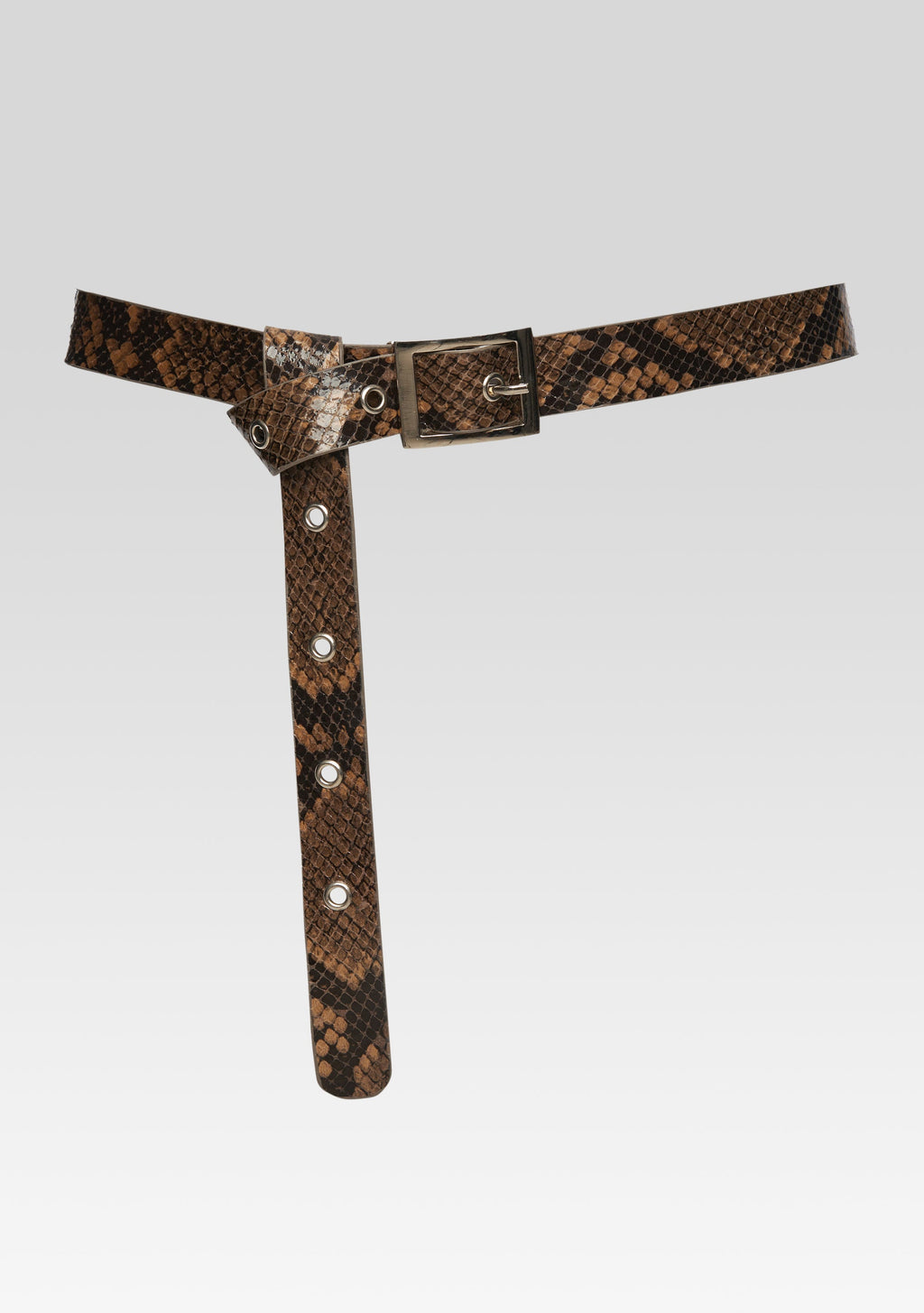 Sadie Leather Belt by retrofête in Tannin Snake, product image 1
