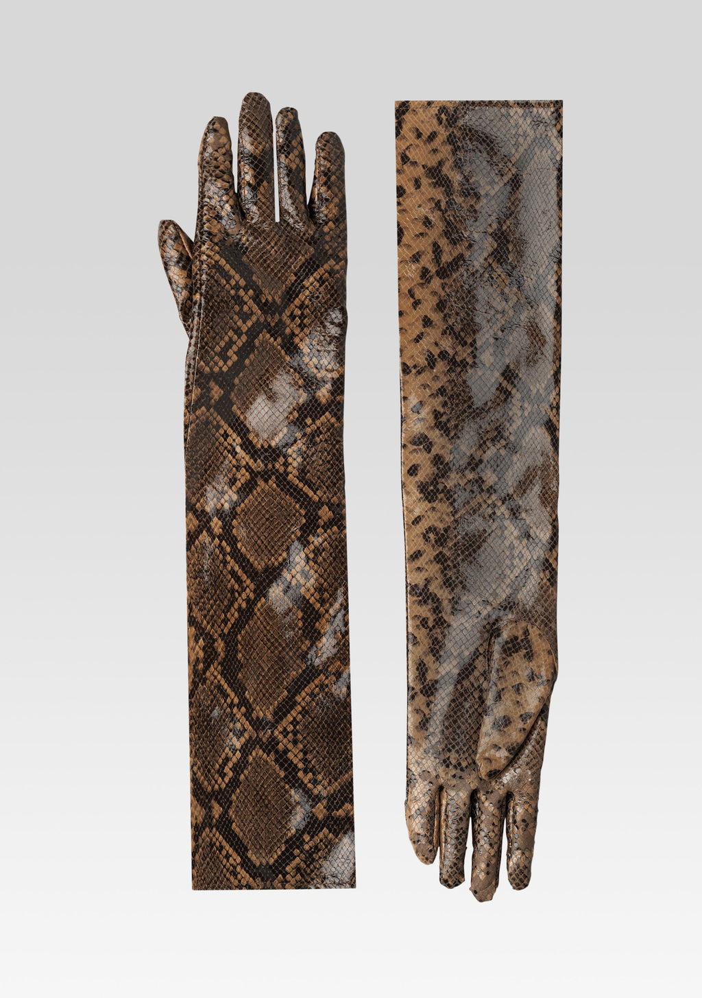 Yani Leather Gloves by retrofête in Tannin Snake, product image 1