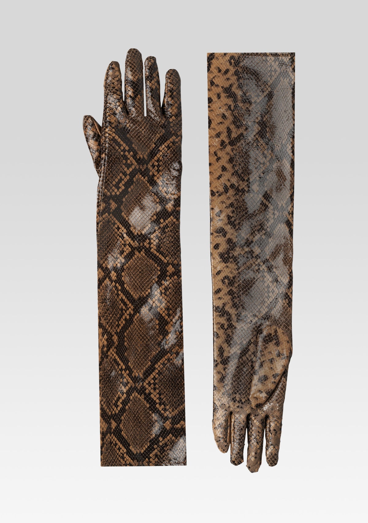Yani Leather Gloves by retrofête in Tannin Snake, product image 1