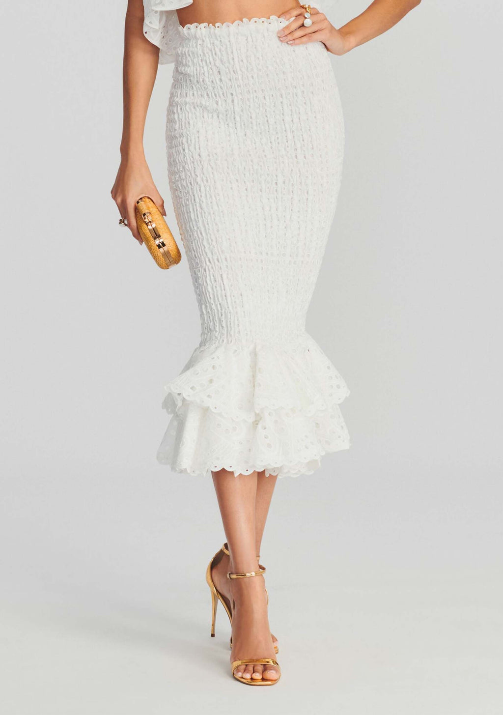 Lilliana Long Skirt by Charo Ruiz in White, product image 1